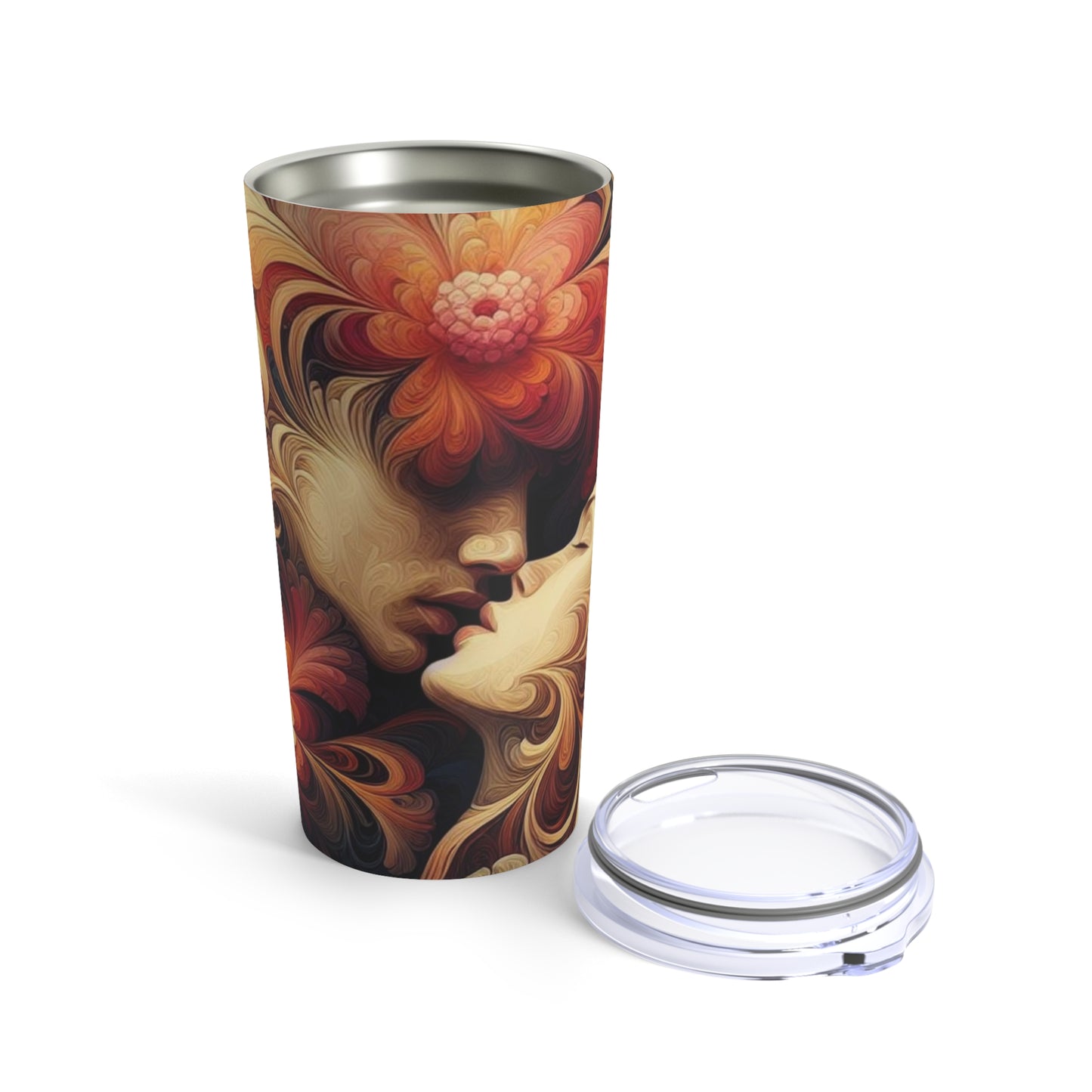 Lovers Kiss with Flowers Tumbler