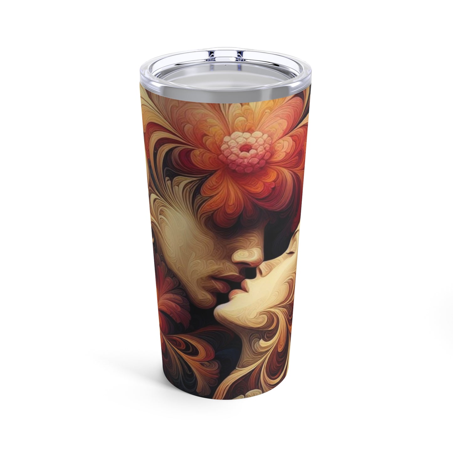 Lovers Kiss with Flowers Tumbler