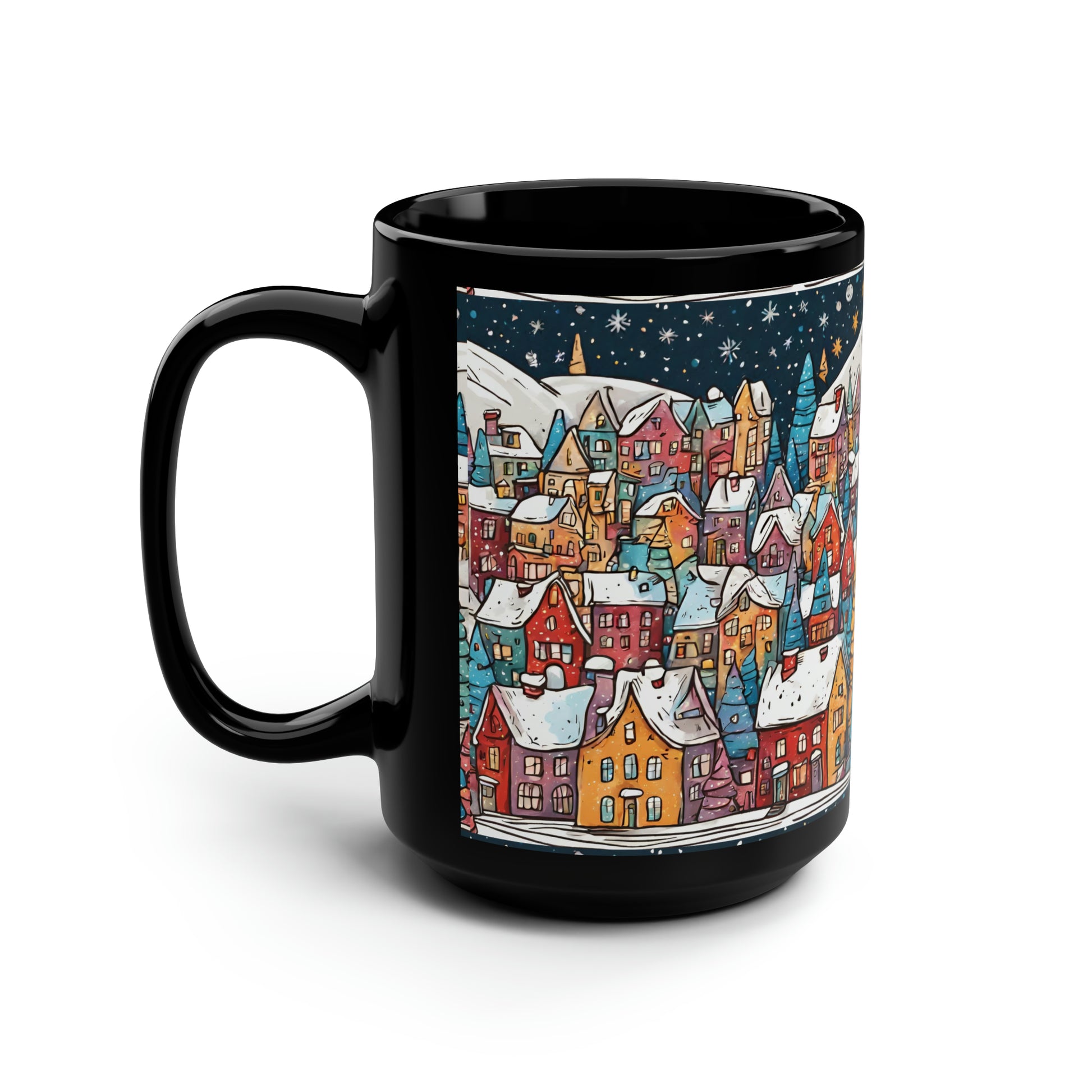 Inspired by the timeless beauty of Scandinavian holiday traditions, our mug features a picturesque Christmas town scene. Immerse yourself in the serene ambiance of snowy landscapes and iconic red-and-white cottages, creating a perfect backdrop for your favorite hot beverages.