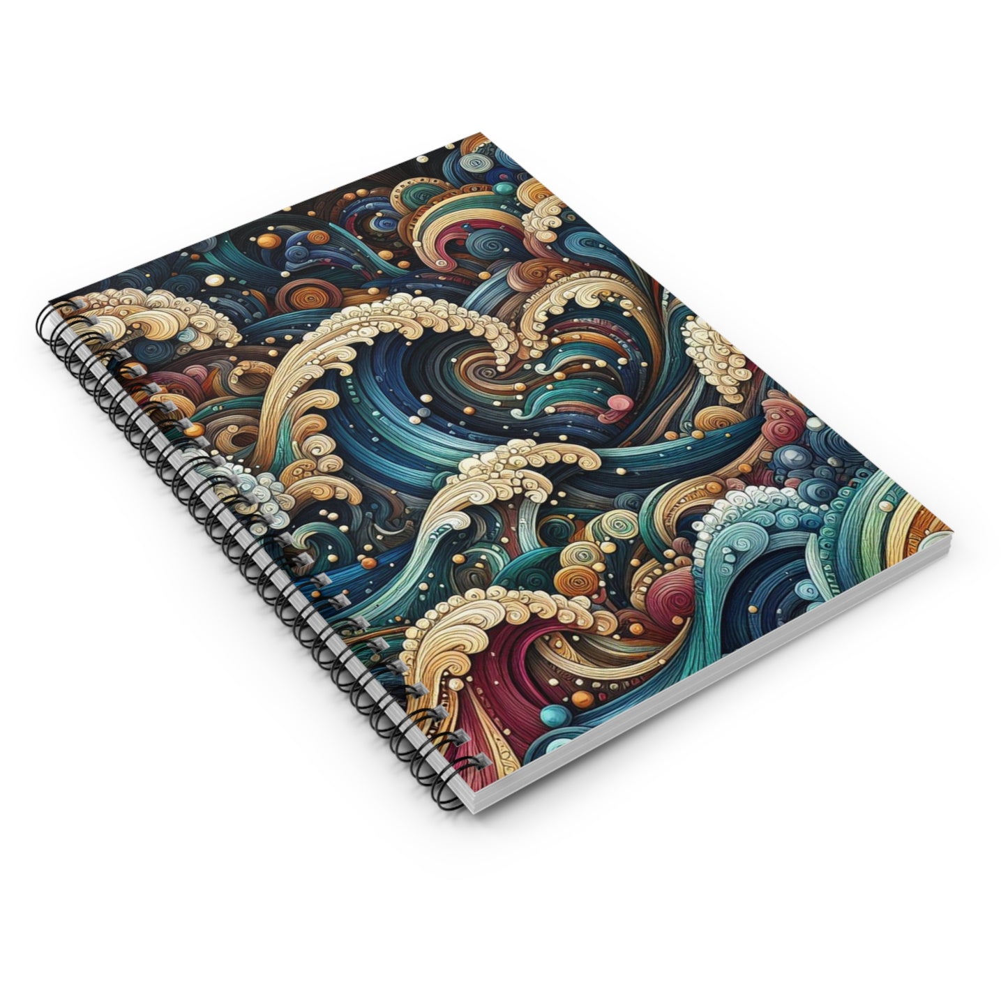 Waves of Color Spiral Notebook - Neon Design