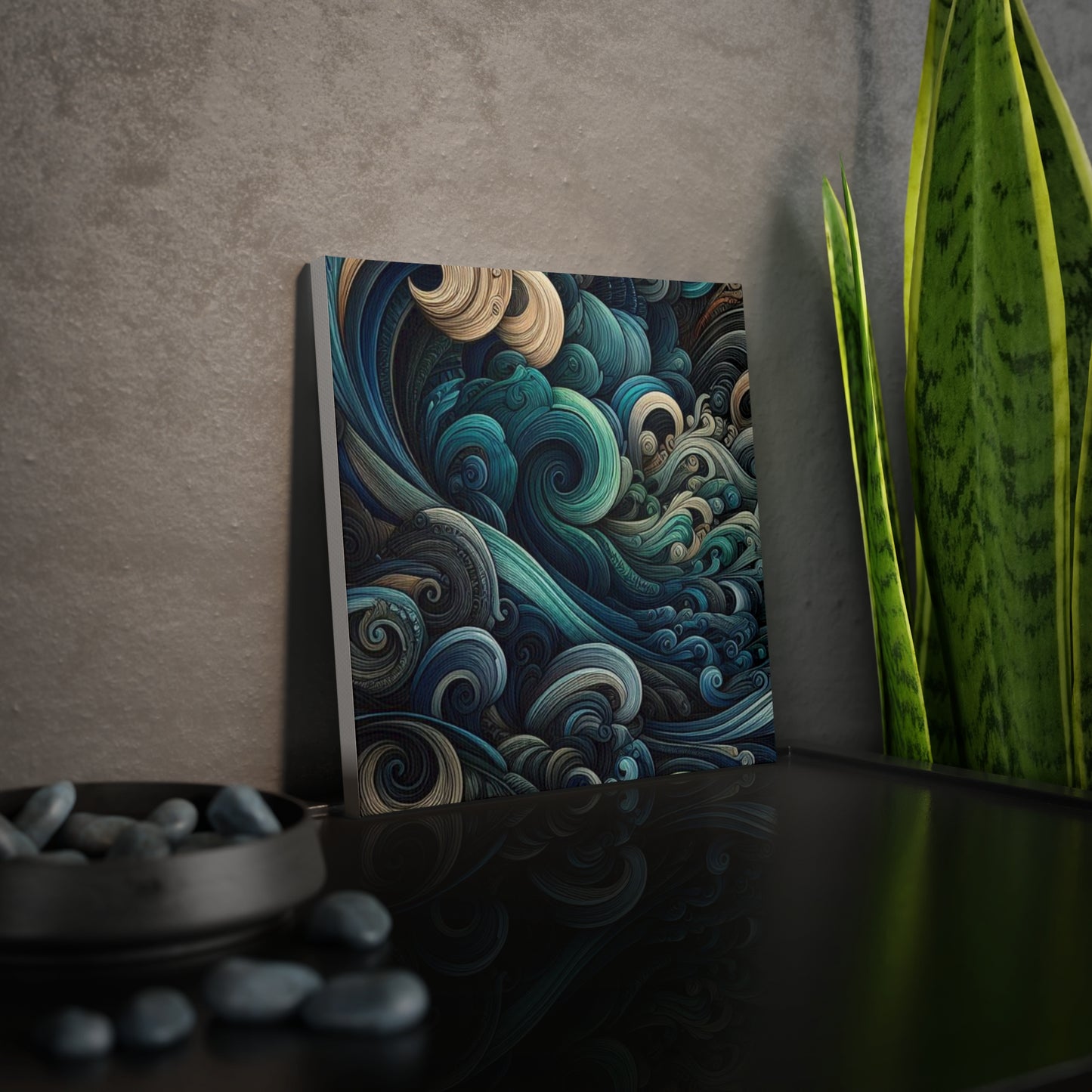 Ocean Waves Blue Poster