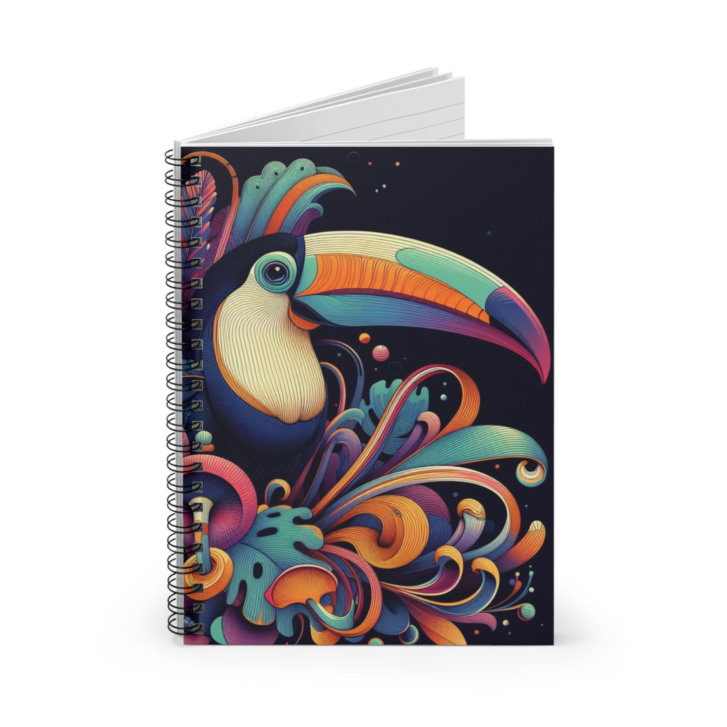 Tropical Toucan Neon Spiral Notebook - Ruled Pages