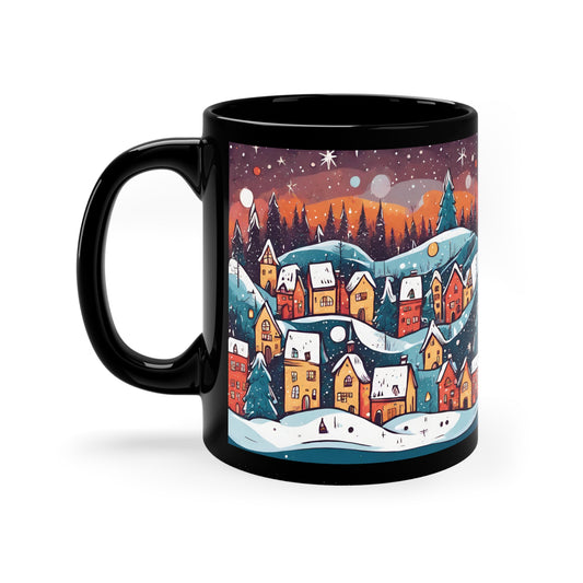 Crafted with meticulous detail, our mug showcases a whimsical Christmas town immersed in a snowy embrace. From cozy cottages adorned with festive decorations to playful characters enjoying the winter festivities, each sip becomes a delightful journey through a magical wonderland.