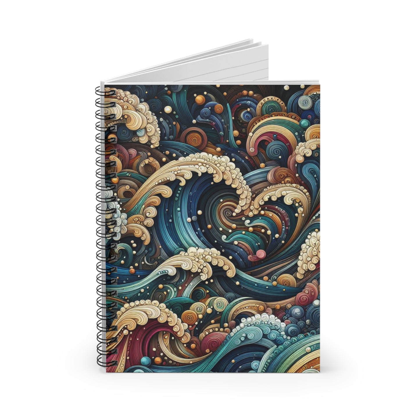 Waves of Color Spiral Notebook - Neon Design