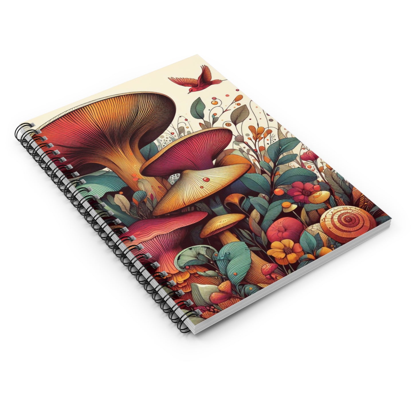 Modern Botanical Mushrooms Spiral Notebook - Colorful Edition