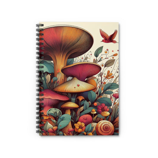 Modern Botanical Mushrooms Spiral Notebook - Colorful Edition