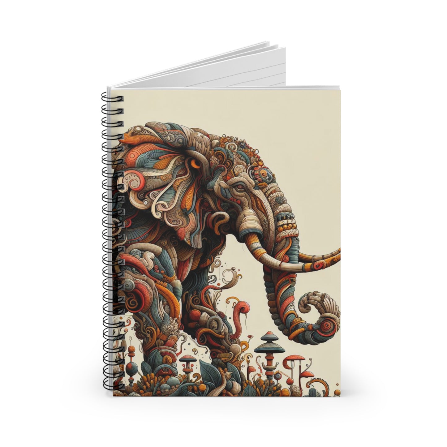 Elegant Watercolor Elephant Notebook - Ruled Spiral Journal