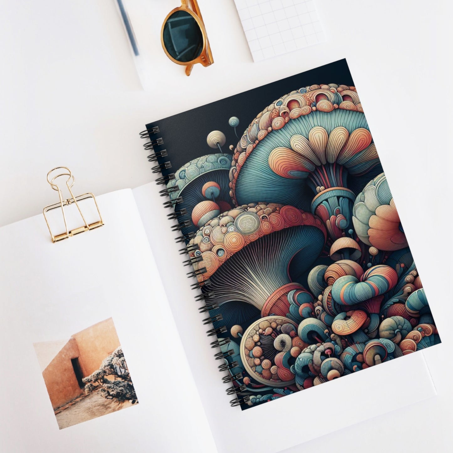 Vibrant Mushroom Spiral Notebook - Ruled Lines