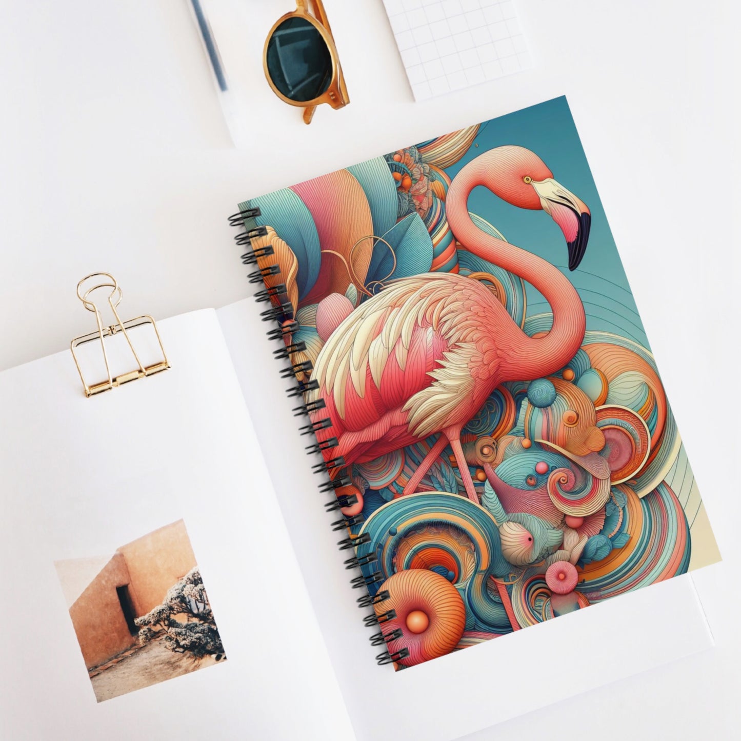 Flamingo Pastel Spiral Notebook - Ruled Lines