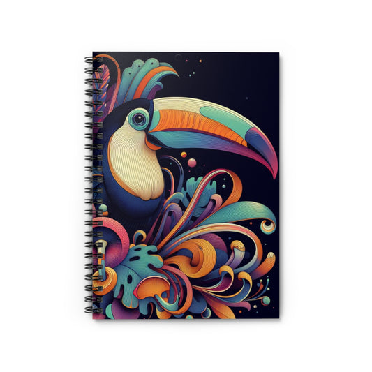 Tropical Toucan Neon Spiral Notebook - Ruled Pages