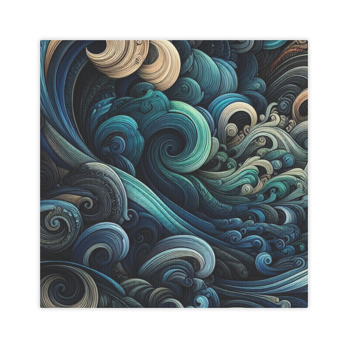 Ocean Waves Blue Poster