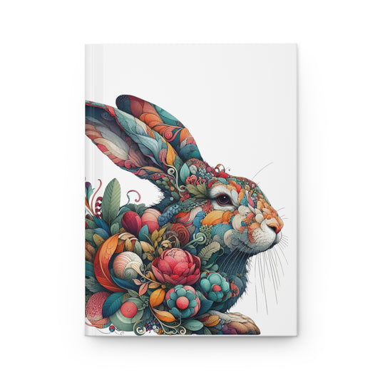 Cute Floral Bunny Hardcover Journal Matte