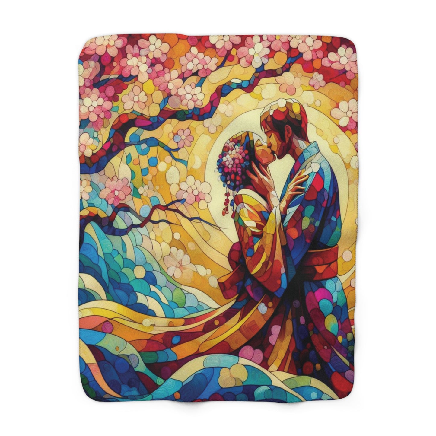 Cherry Blossom Sherpa Blanket