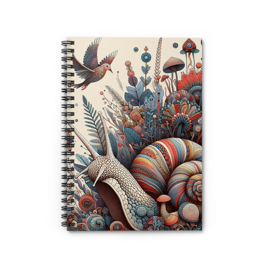 Snail & Birds Pastel Spiral Notebook - Whimsical Design