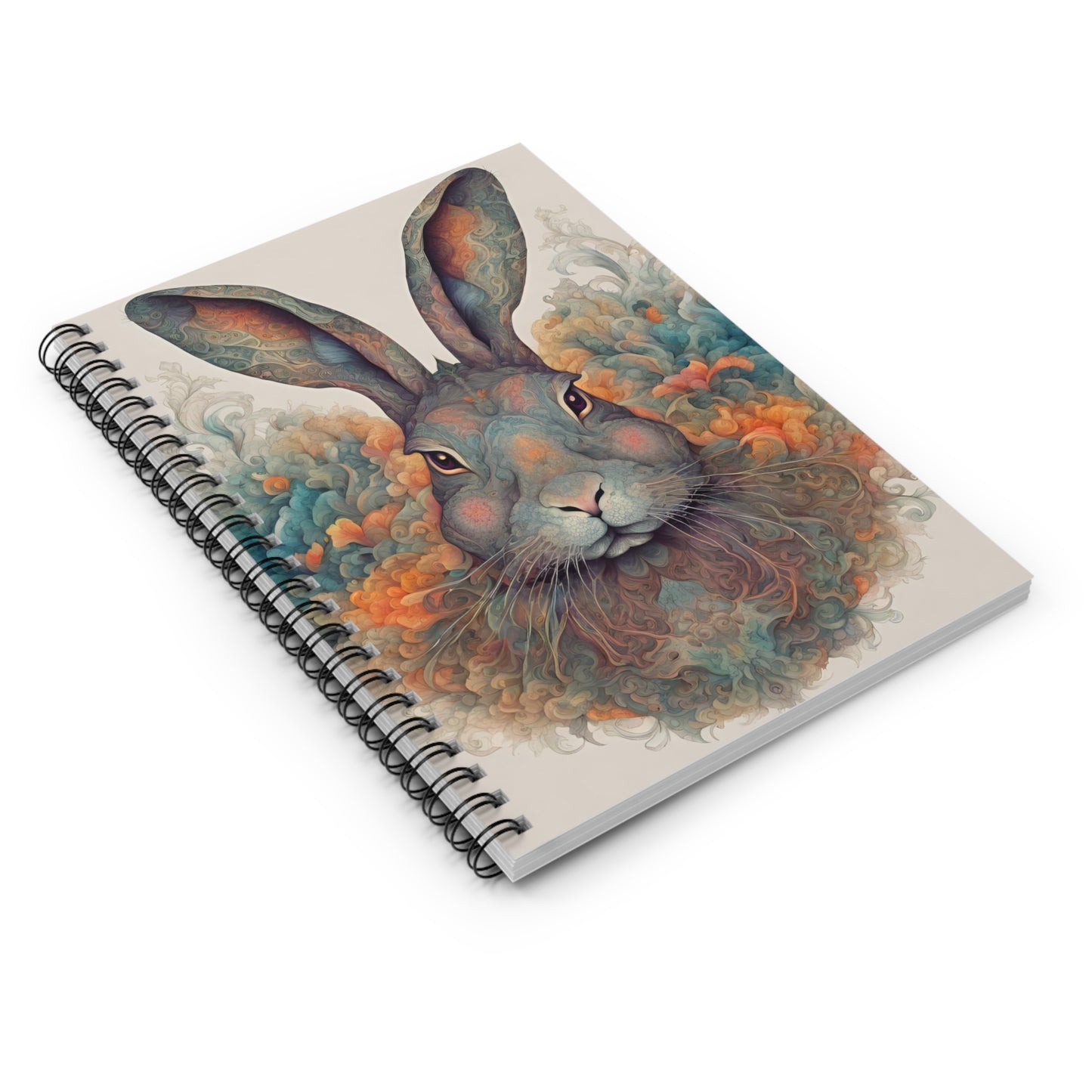 Watercolor Rabbit Notebook - Elegant Ruled Spiral Journal