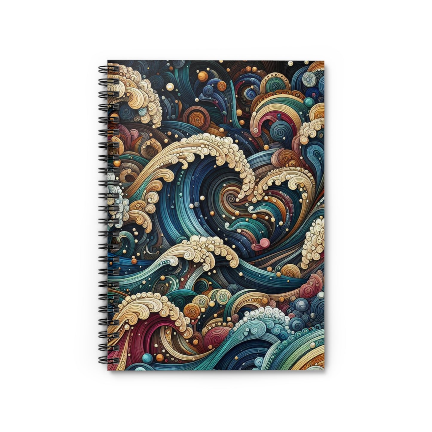 Waves of Color Spiral Notebook - Neon Design