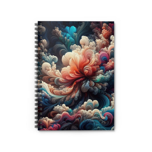 Paper Flower Art Neon Colors - Spiral Notebook