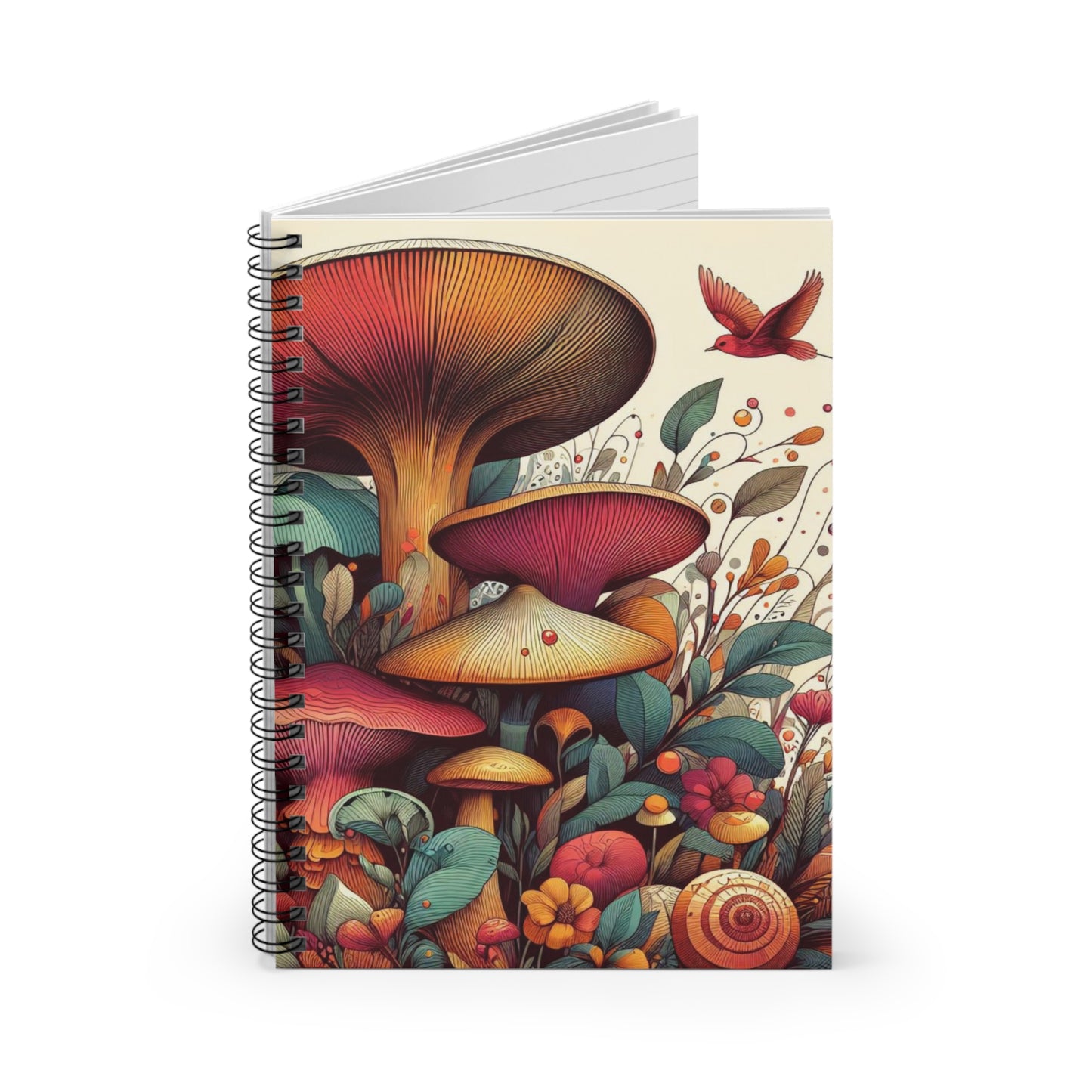 Modern Botanical Mushrooms Spiral Notebook - Colorful Edition