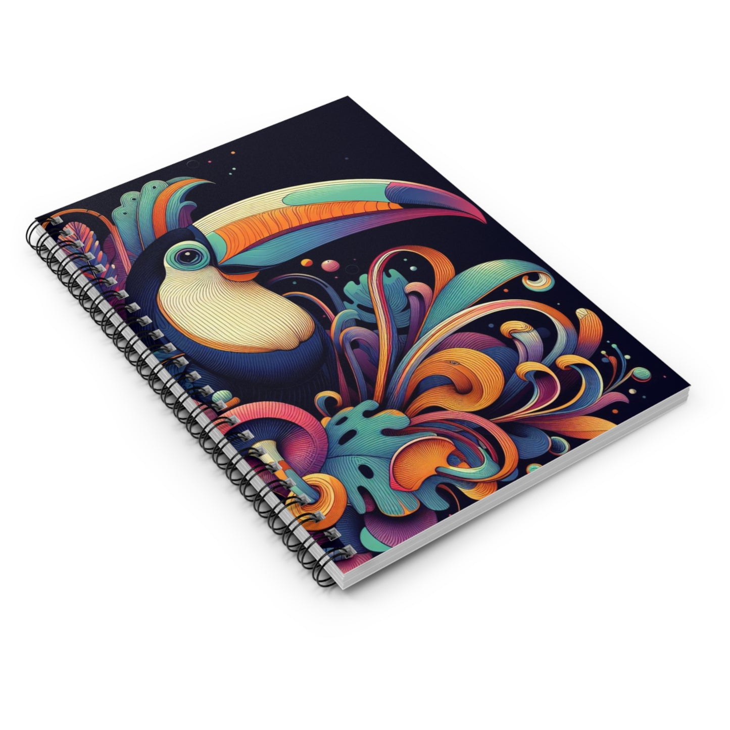 Tropical Toucan Neon Spiral Notebook - Ruled Pages