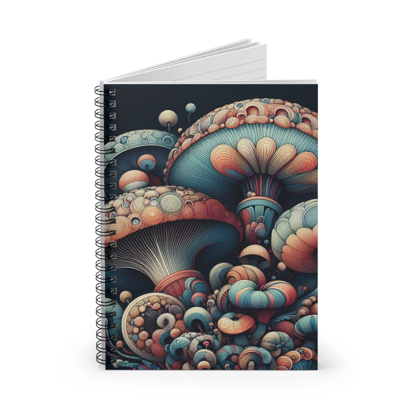 Vibrant Mushroom Spiral Notebook - Ruled Lines