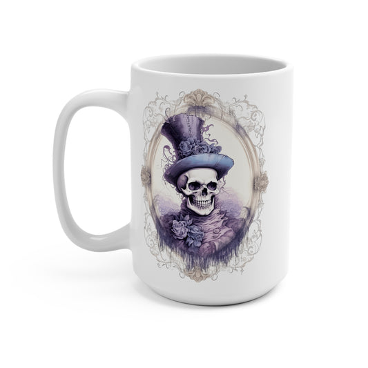 Spooky Skull Mug in Vintage Frame