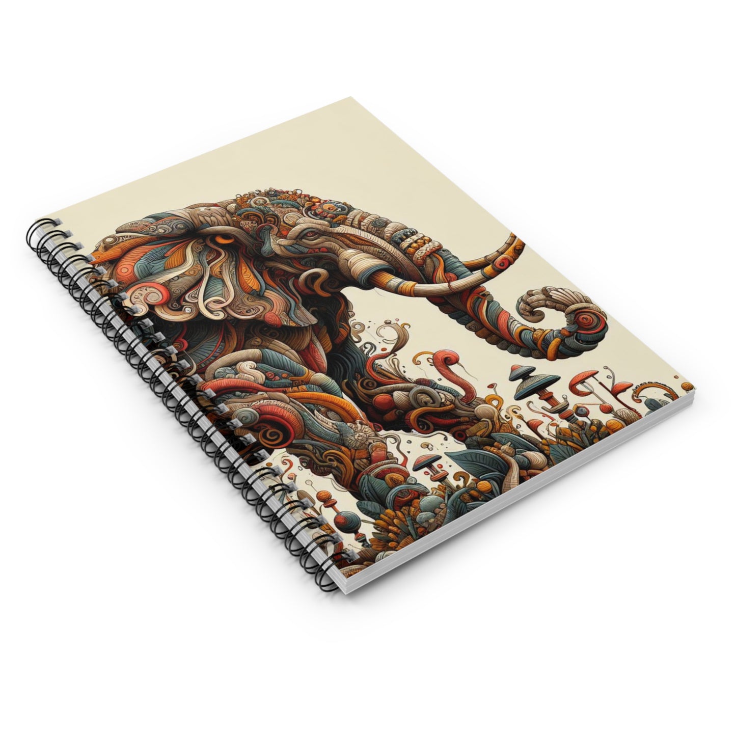 Elegant Watercolor Elephant Notebook - Ruled Spiral Journal