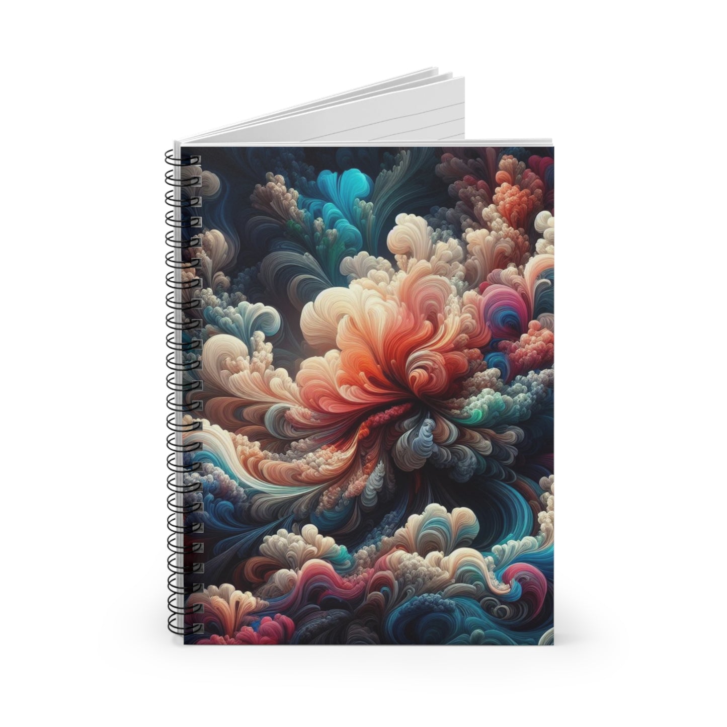 Paper Flower Art Neon Colors - Spiral Notebook