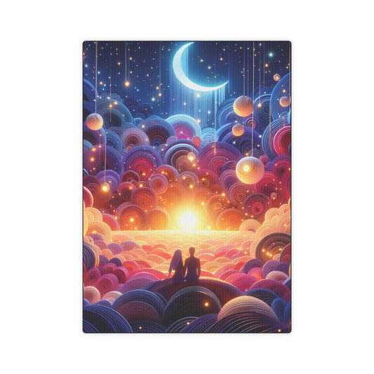 Lovers Sunset Quill Art Poster