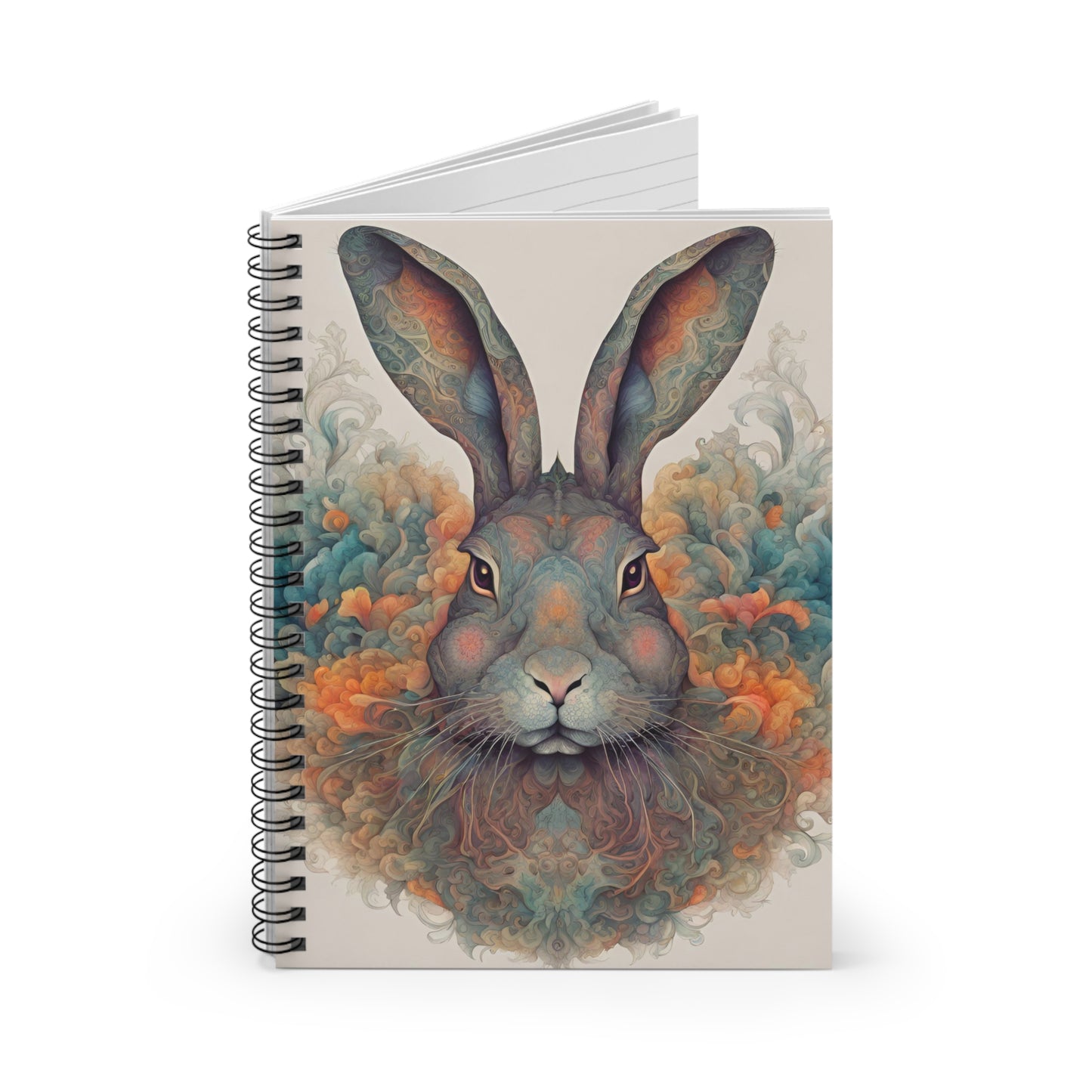 Watercolor Rabbit Notebook - Elegant Ruled Spiral Journal