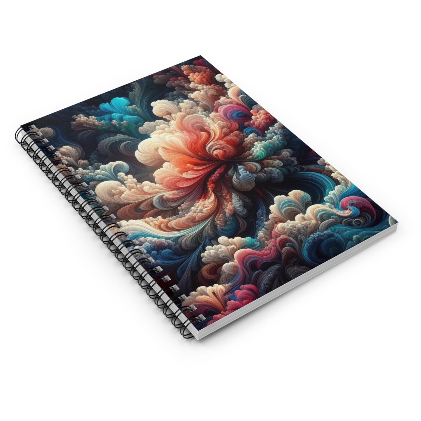 Paper Flower Art Neon Colors - Spiral Notebook