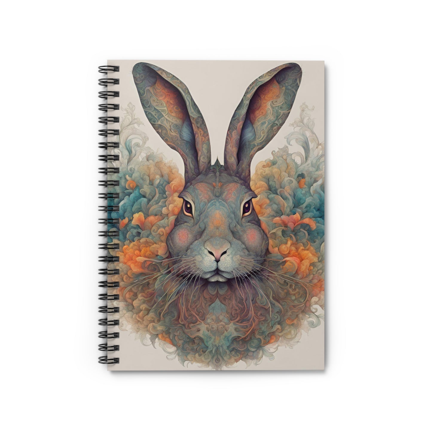 Watercolor Rabbit Notebook - Elegant Ruled Spiral Journal