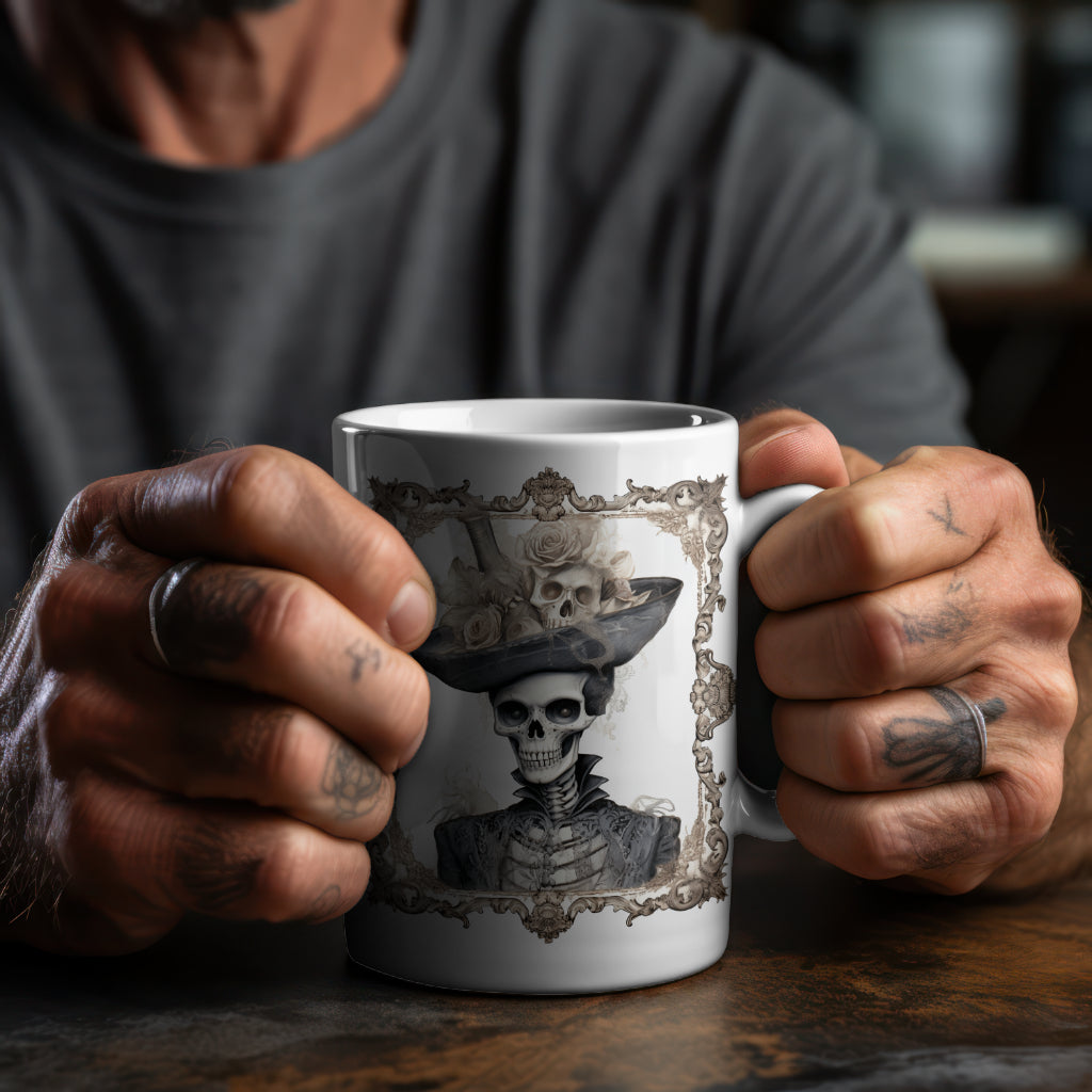 Spooky Skull Vintage Frame Prince Mug