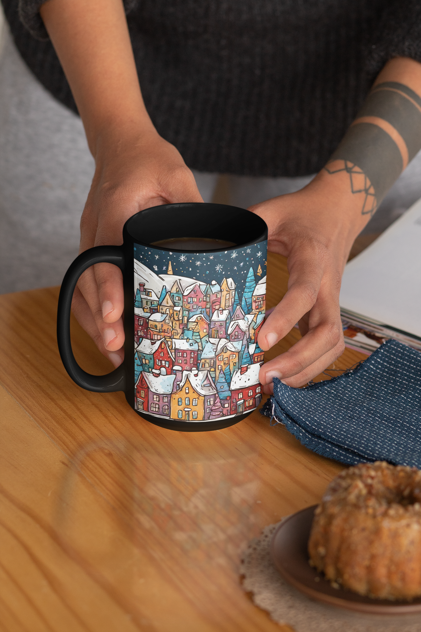 Scandinavian Christmas Town Mug